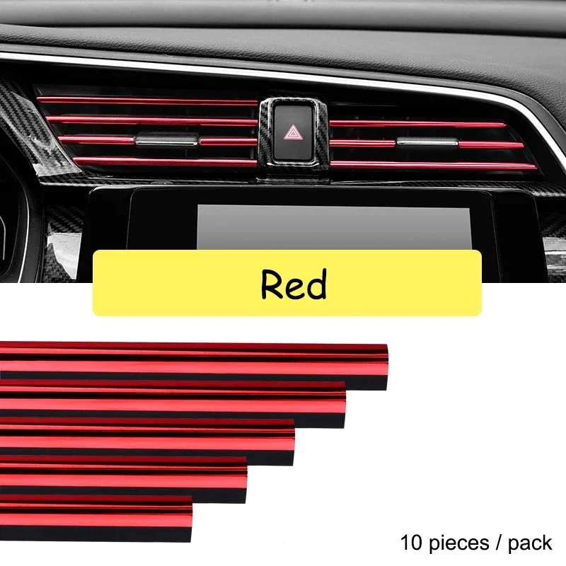 10PCS U-Shaped Car AC Vent Trim, Decorative Edge Protector Strip, Auto Door Corner Guard, Universal Fit for Most Vehicles