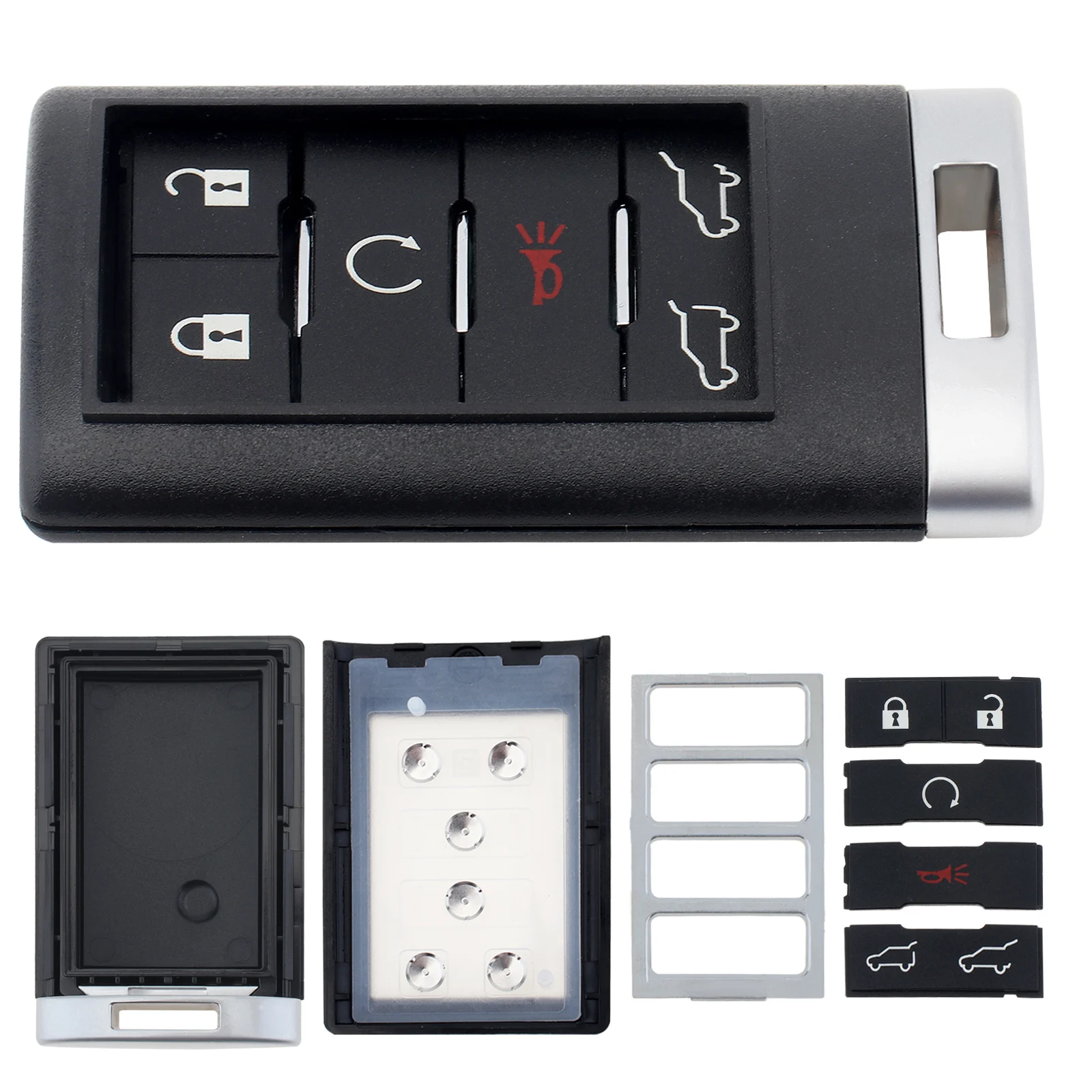 6 Buttons Car Remote Key Shell Fob Case Fit for Cadillac Escalade Remote Key Fob Case Cover N0 Small Key