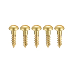 UXCELL 100Pcs M1.6 M2 M2.5 M3 M3.5 M5 Wood Screws Slotted Round Head Brass Self-Tapping Screws