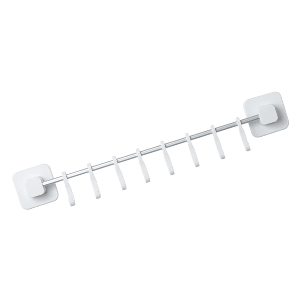 

Kitchen Storage Hook Punching Free Hanging Wall Mounted Rack Utensil Holder Movable Hat Coat Hook Practical Household
