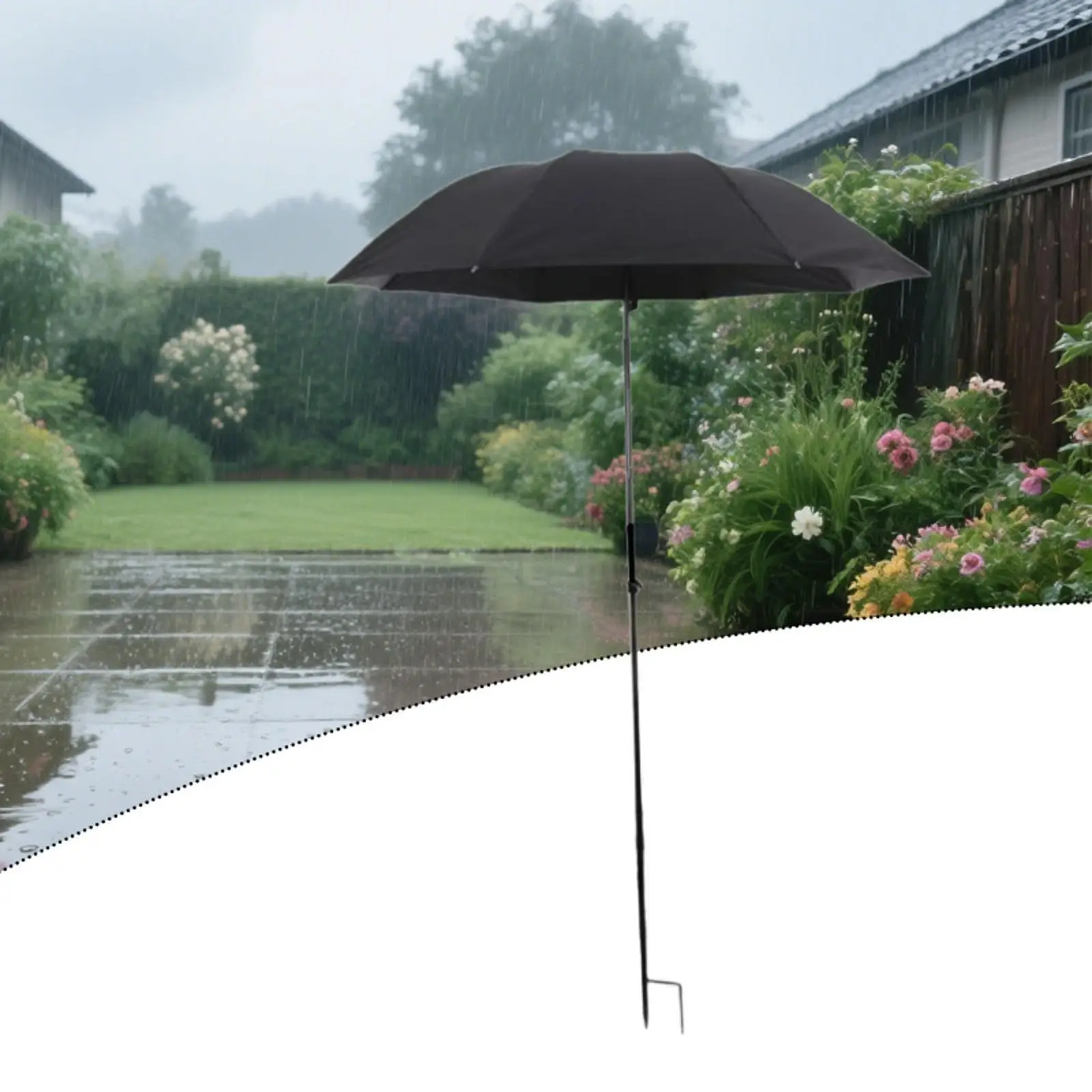 Faltbarer Pflanzen-Sonnenschirm aus Eisen und Stoff für Terrasse, Pool, Garten und Außenbereich