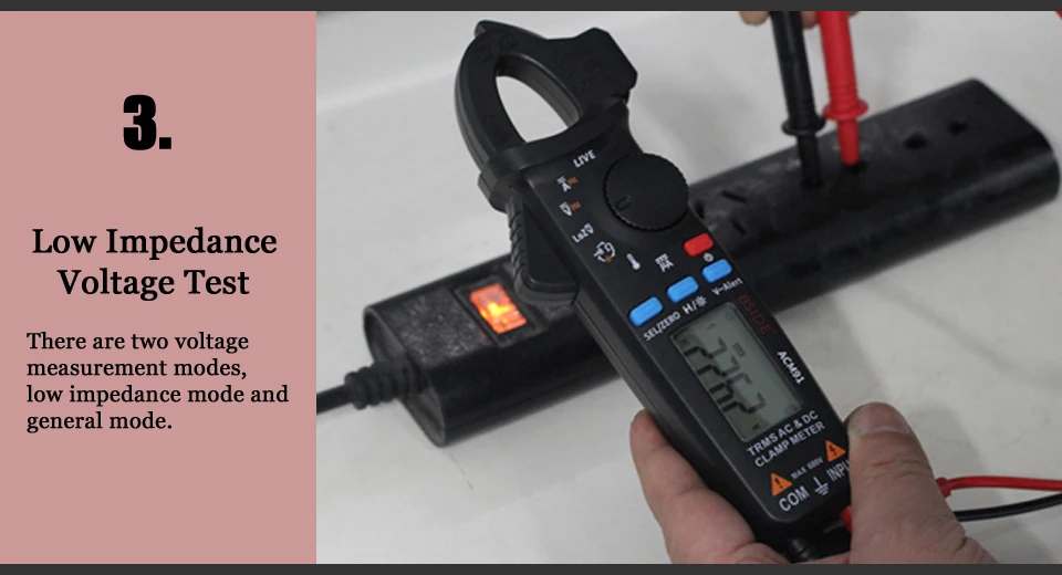 Digitales Zangenmessgerät 1mA Präzisions-Amperemeter DC AC 100A Professionelles Multimeter Auto-Voltmeter Tester – Detail 13