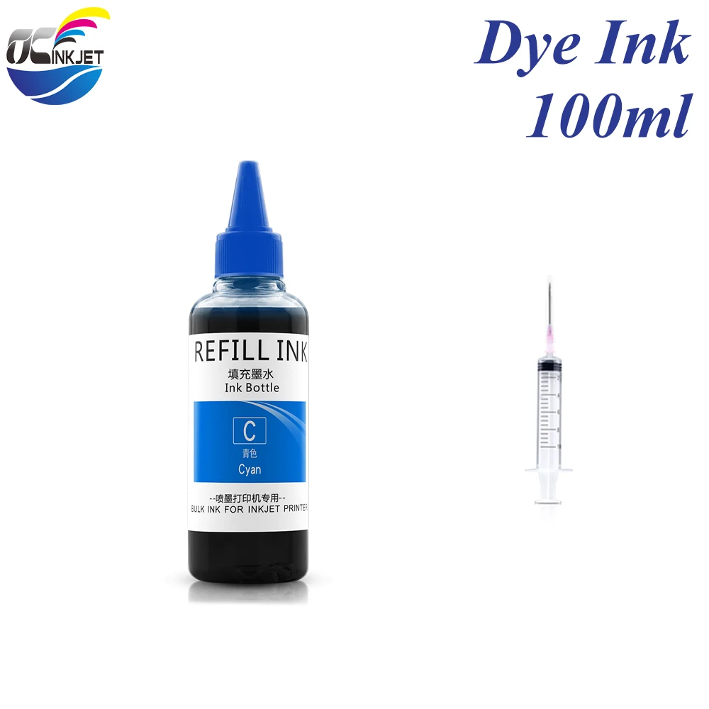 100ML  Universal Refill Dye Ink Suitable For Epson For HP For Canon For Brother Deskjet Desktop Printer CISS 6 Colors