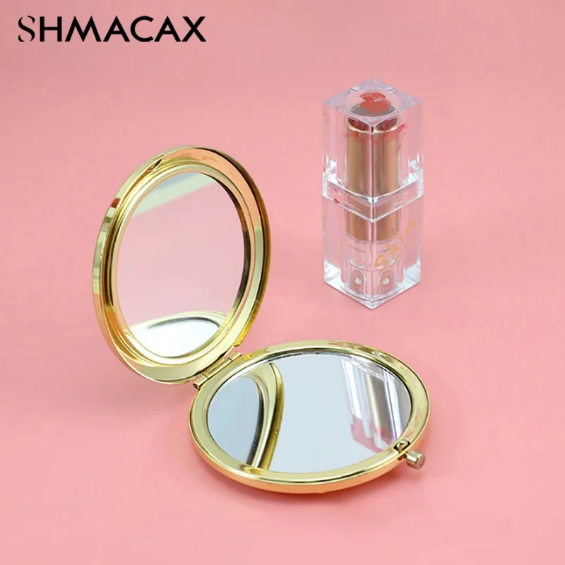 Flip Cover Diamond Handheld Makeup Mirror Love Heart Mirror Female Handle Makeup Cosmetic Beauty Tools Handheld Vanity Make Up