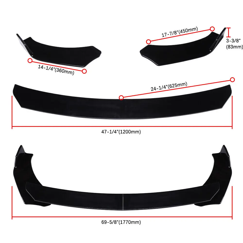 LAICY For  Mustang GT Focus 2013-2021 Car Front Bumper Lip Chin Spoiler Splitter Body Kit Protector Guard Deflector Lips