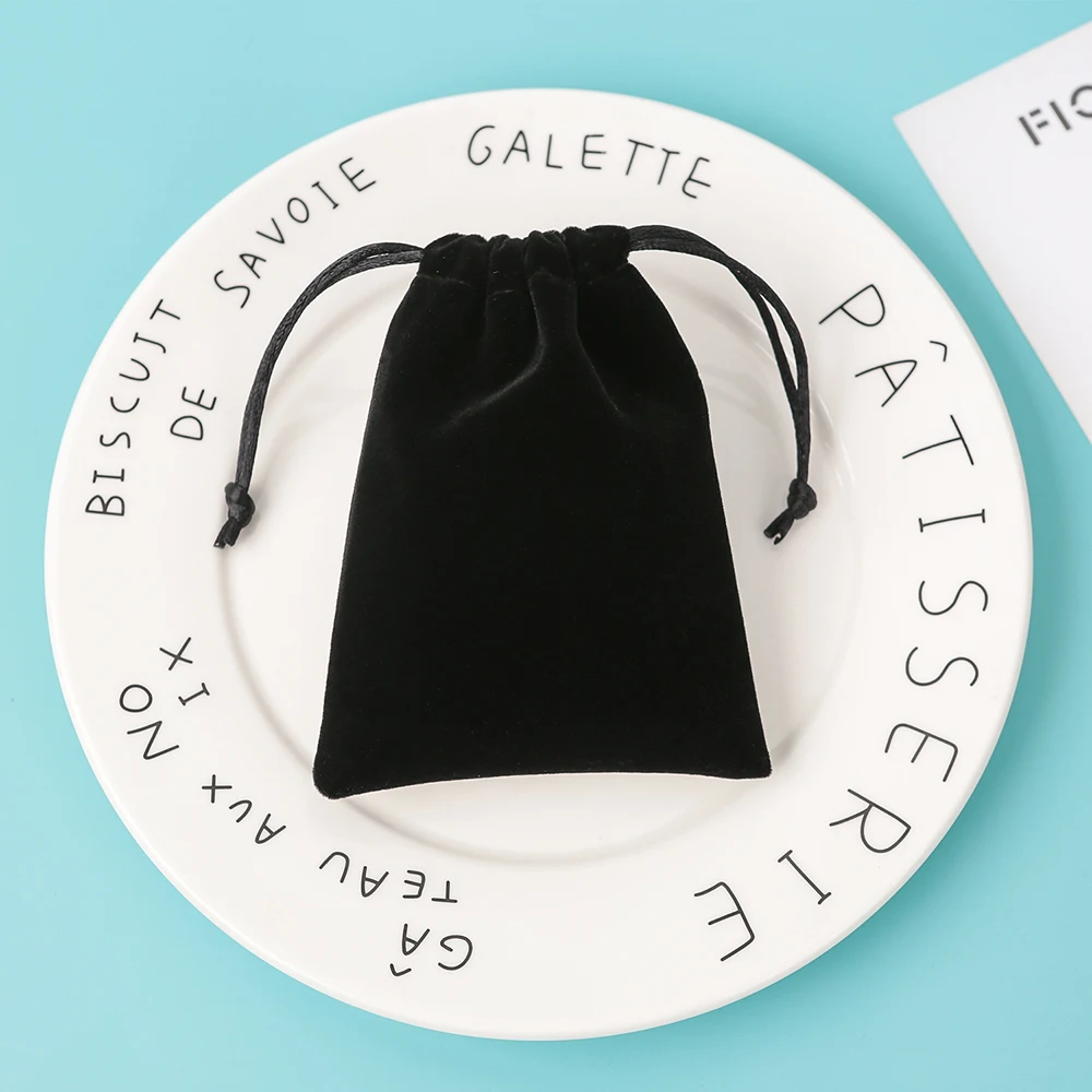 

5Pcs Velvet Drawstring Packaging Pouches Jewelry Bag Storage Organizer Suede Flannel Cotton Pouch Party Candy Wedding Favors