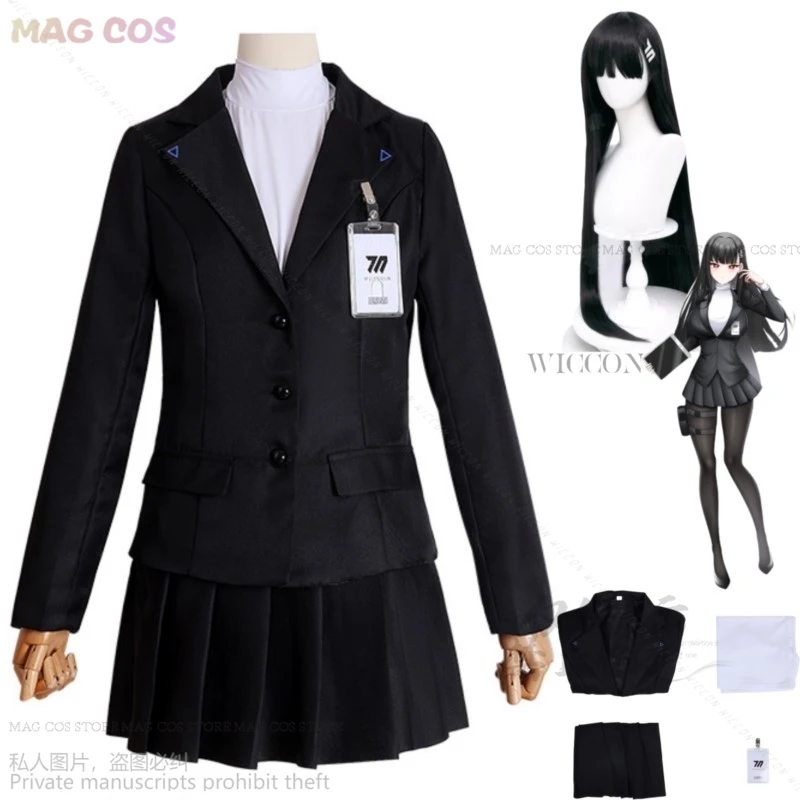 Game Blue Archive Millennium Science Academy Tsukatsuki Rio Cosplay Costume Wig Black JK Uniform Skirt Woman Sexy Party Suit