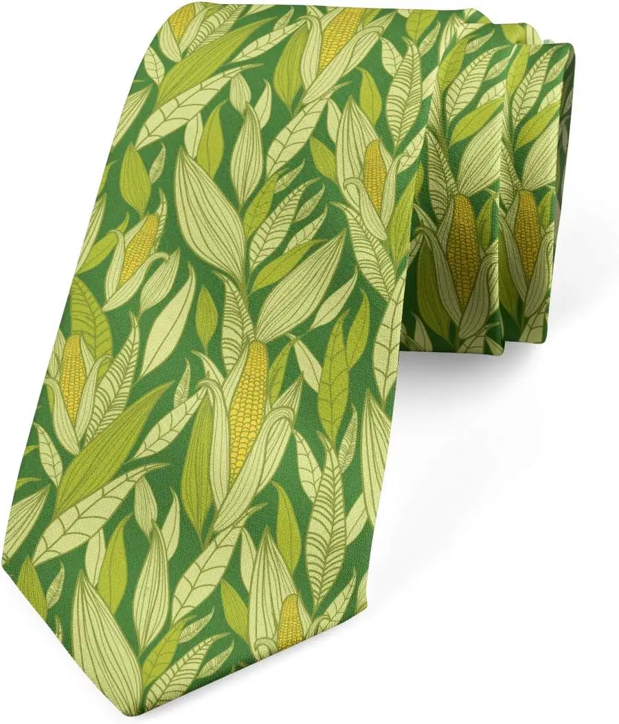 Funny Corn Multicolor Modern Men's Tie Holiday Men Gift Print Silk Tie Shirt Accessories