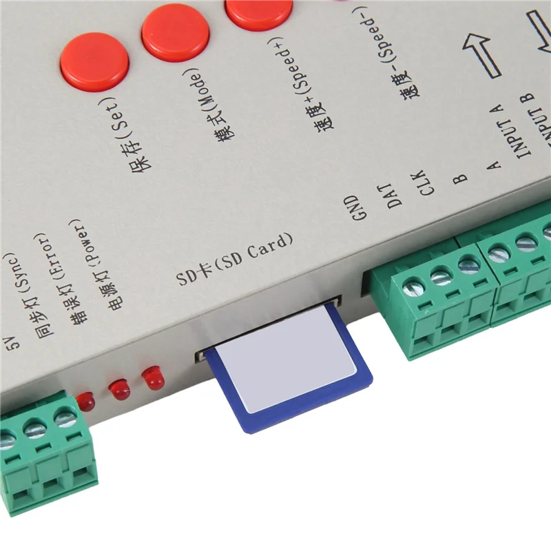 CJSD-2X RGB LED Controller T1000S SD Card 2048Pixels Controller For WS2801 WS2811 WS2812B SK6812 LPD6803 LED Strip Light