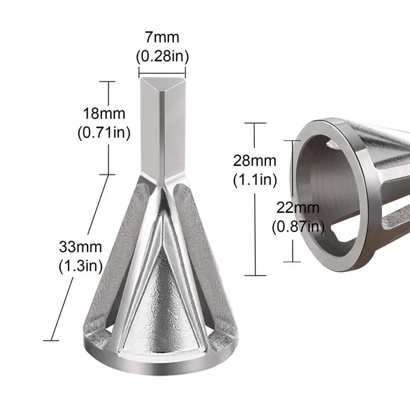 SenNan Sbavatura Smussatura Esterna Strumento Gr12mo Triangolo/Hexagonale Punta da Trapano con Gambo in Metallo Rimuovere Bava Accessori per