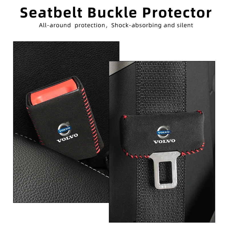 Car Seat Belt Buckle Protective Sleeve For Volvo XC90 XC60 C30 T6 S60 C70 XC40 V40 XC70 V70 V60 V50 S80 S40 AWD V90 S90