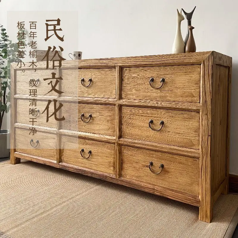 Eight bucket cabinet, living room TV cabinet, Chinese locker, solid wood storage cabinet