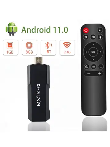 TV Sticks 1gb 8gb 1 unit Android 2024 stb mx10 F2 TV Box Android 4k eu Android TV Stick