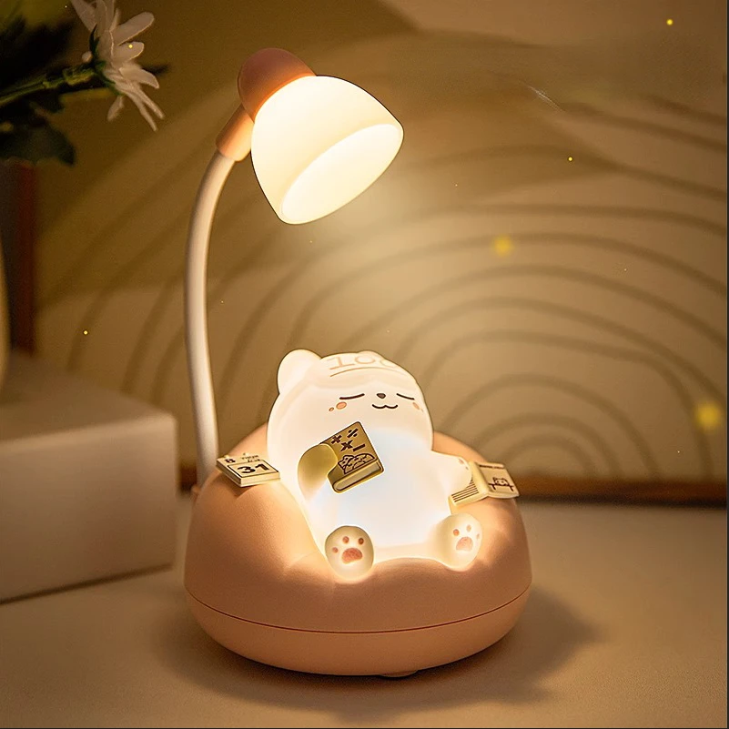 Recarregável Cat Night Lights for Children, Proteção para os Olhos, Criativa Luz de Cabeceira, Quarto Atmosfera, Dormir, Presente para Crianças, Novo