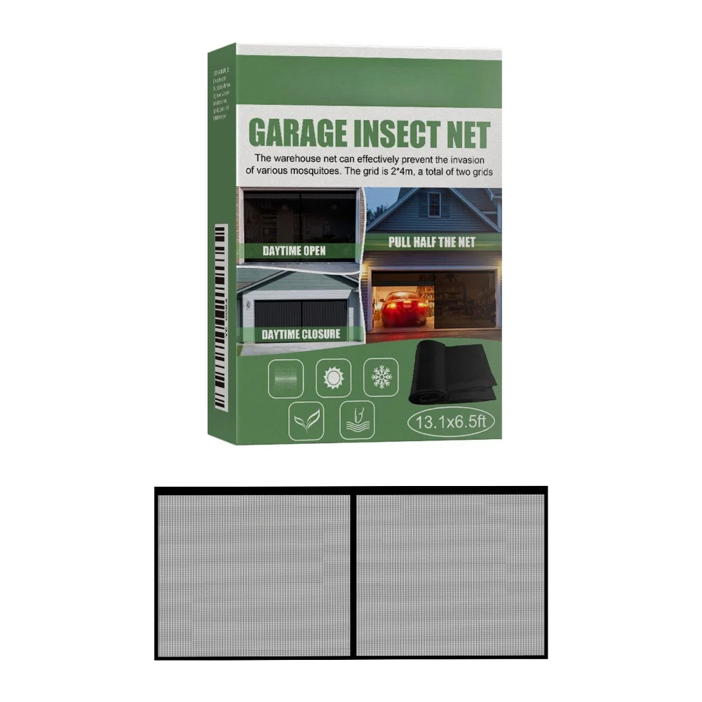 Garage Screen Door Retractable for Garage Door Openings up to 2 4M With Hands Access Suitable for Workshop and For Patio Spaces
