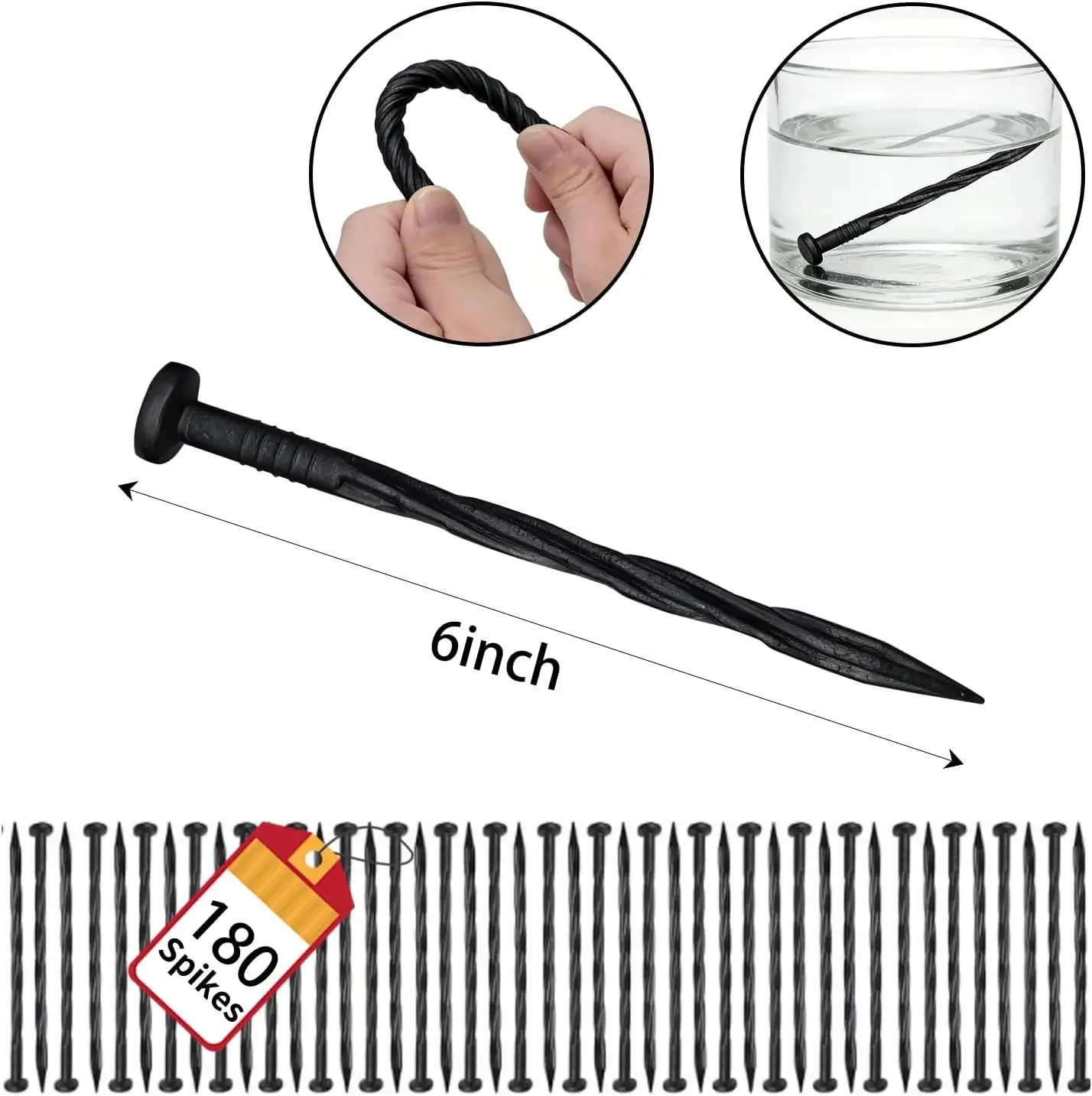 Landscape Edging, Garden Edging 4 Inch Tall 150 FT Plastic Flexible with 180 Stakes for Gardens, Lawns, Landscaping, Flowerbeds