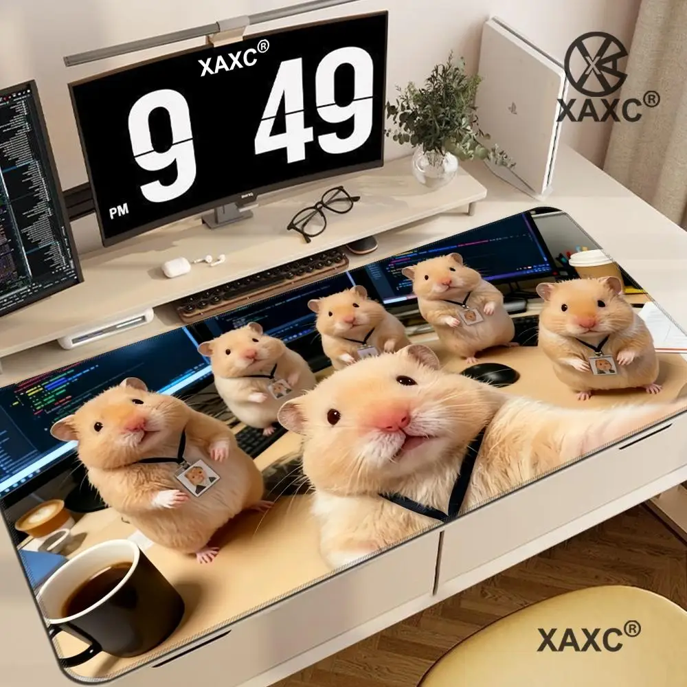 

Funny Office Hamster Team Mouse Pad Large Coding Hamster Selfie Desk Mat Non-Slip Gaming Mouse Pad Developer Office Decor HYBXXC