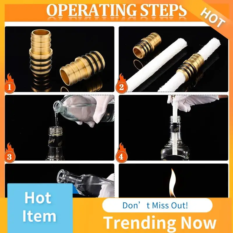 

16PCS DIY Homemade Torch Include Brass Torch Wick Holder With Washer, Torch Wicks And Lamp Cover