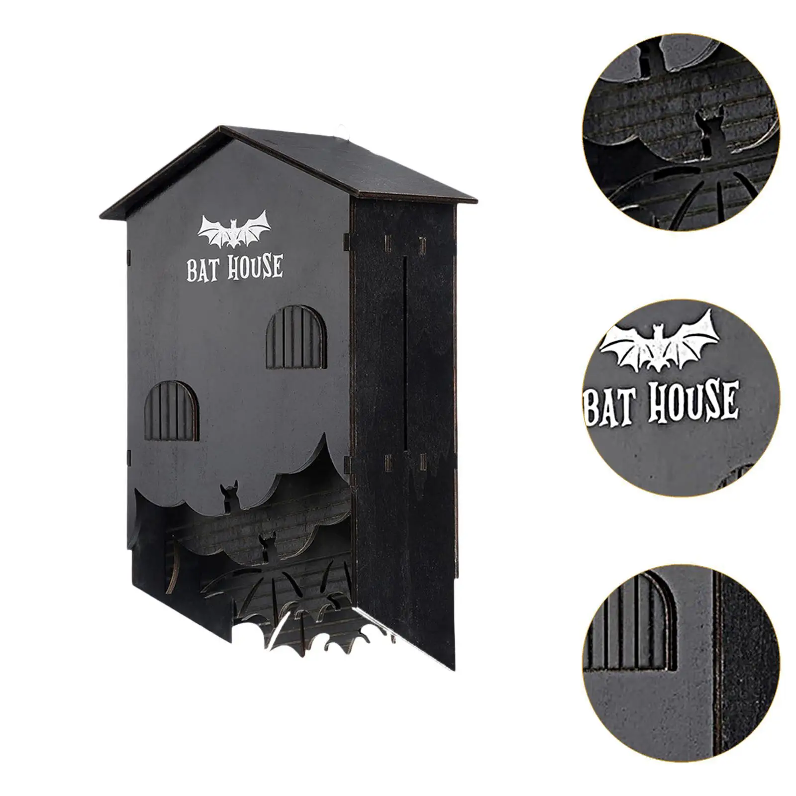 Wooden Outdoor Bats House Weatherproof Multi Chamber Shelter Box Wall Mount for Garden Summer Roost