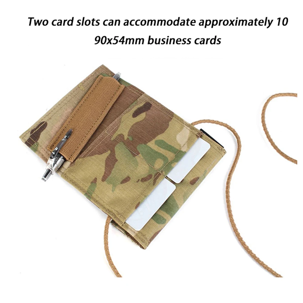 Outdoor SS Style ID Card Holder Case Document Pouch Chest Card Pocket With Neck Lanyard