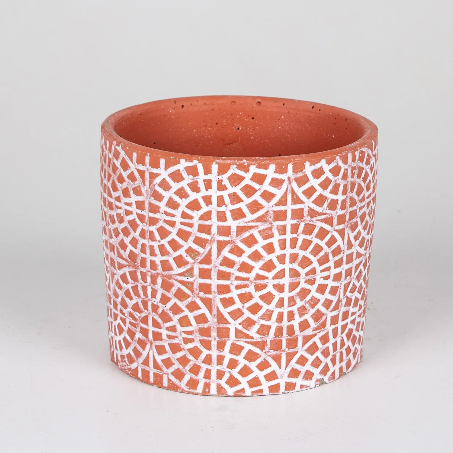 Veramaya mosaic pattern tile color concrete flower pot 14x12 Cm