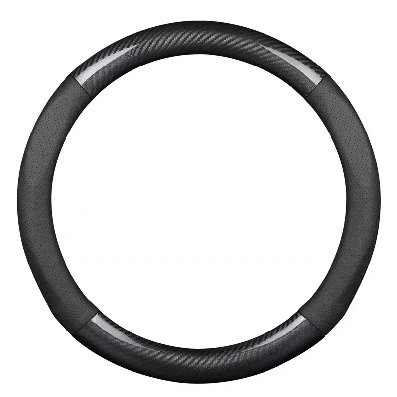 

Universal Car Steering Wheel Cover Carbon Fiber Leather Three-dimensional Anti Slip, Timple And Fashionable Car Accessories