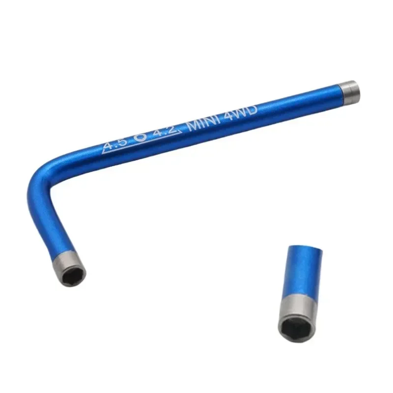 أداة تعديل السيارة الصغيرة 4WD ذاتية الصنع مفتاح ربط صامولة على شكل حرف L برأس مزدوج متعدد الألوان لصواميل Tamiya Mini 4WD Racer M2 #3