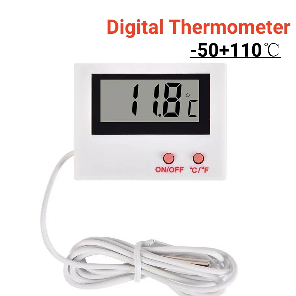 Sensor de Temperatura Lcd Termômetro Digital para Tanque de Peixes Geladeira Aquário Eletrônico Strippline Sonda Termômetro Ht5