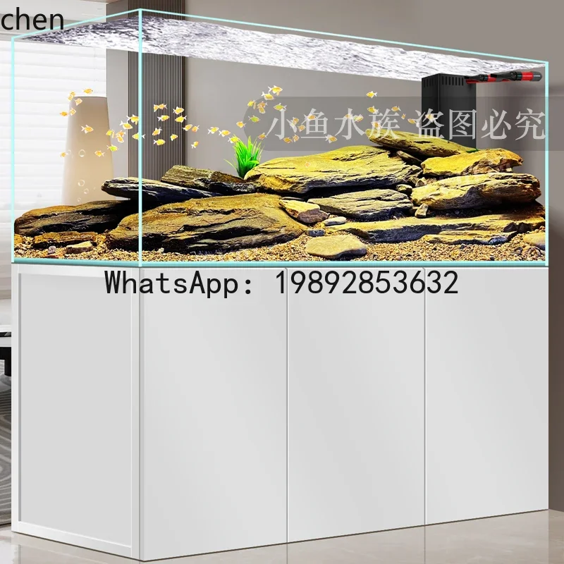 

C1 Stream Tank Fish Tank Ultra-clear Glass Bottom Filter No Water Change Needed Living Room Home Ecological Landscaping