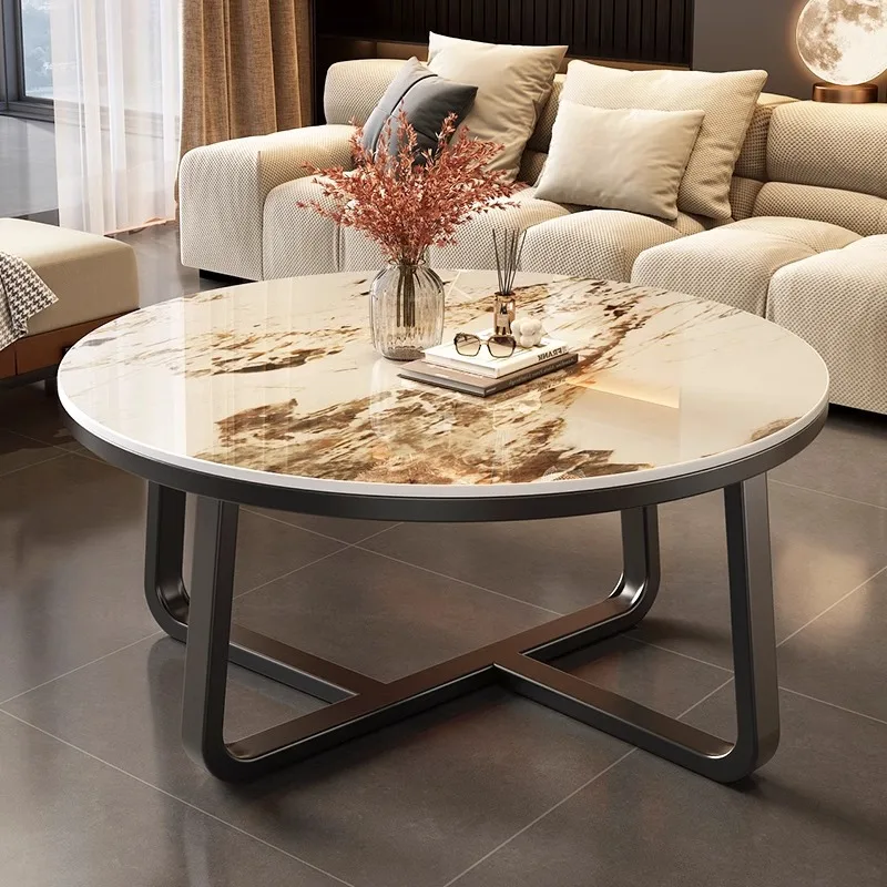 Rock board coffee table Minimally modern small-sized light luxury tea table combination apartment