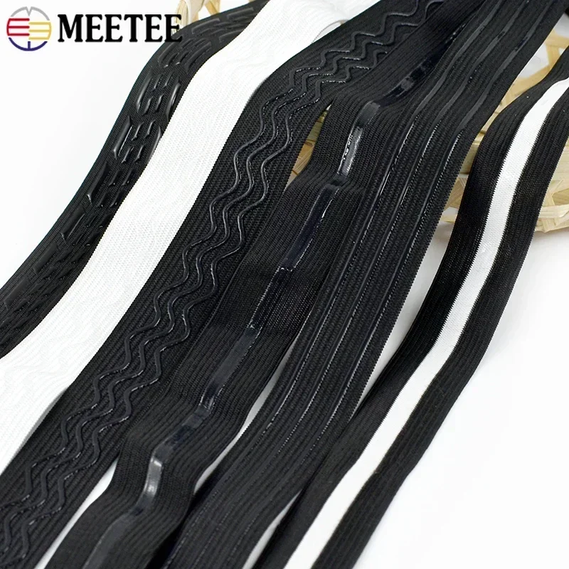 2/5/10M Elastic Band for Underwear 20-50mm Silicone Non-slip Rubber Webbing Bands Garment Ribbon DIY Sewing Accessories