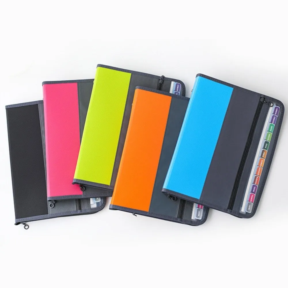 Folder File Ekspansi 13 Kantong A4 dengan Kantong Pensil Depan, Organizer File Akordion Portabel, Tas Penyimpanan Dokumen Multi-lapis untuk Kantor