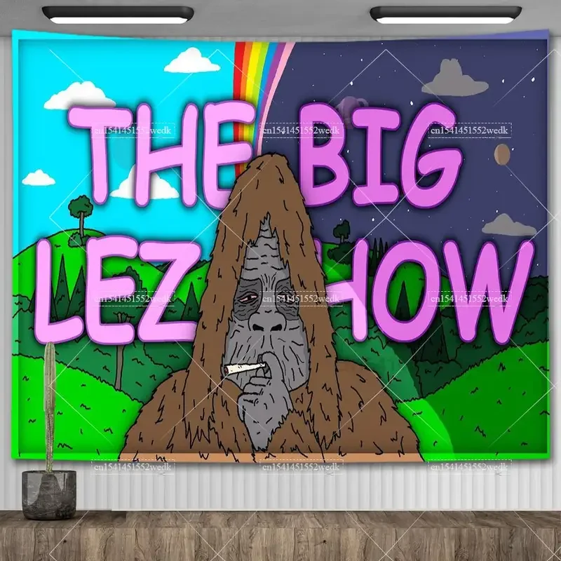 The Big Lez Show Wallpaper Anime Sassy The Sasquatch Wall Hanging Tapestry Room Decoration Aesthetic Meme Tapestries Home Dec #