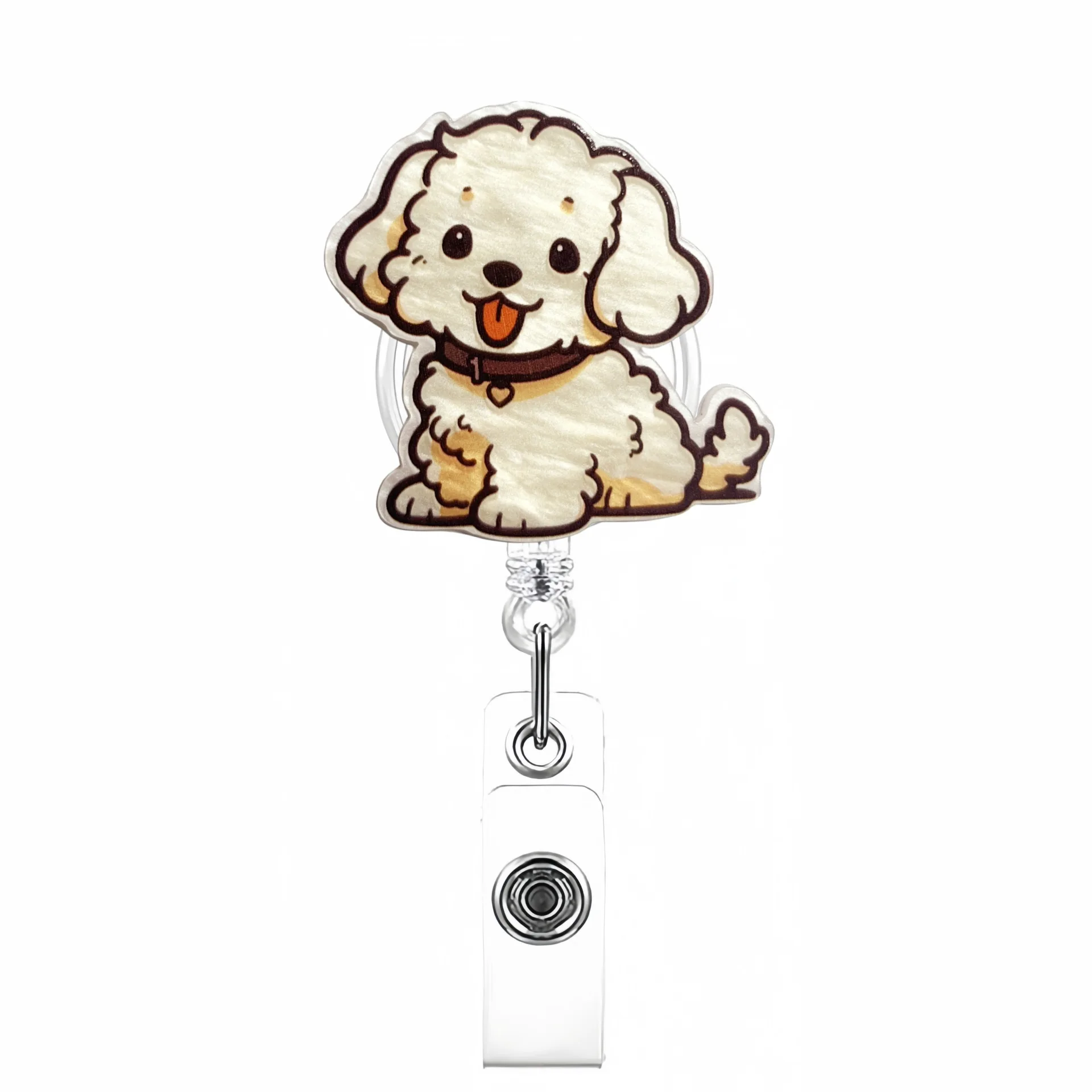 Id Badge Holder Acrylic Alligator Clip Dog Badge Holder Retractable Badge Clip For Nurse Doctor Office