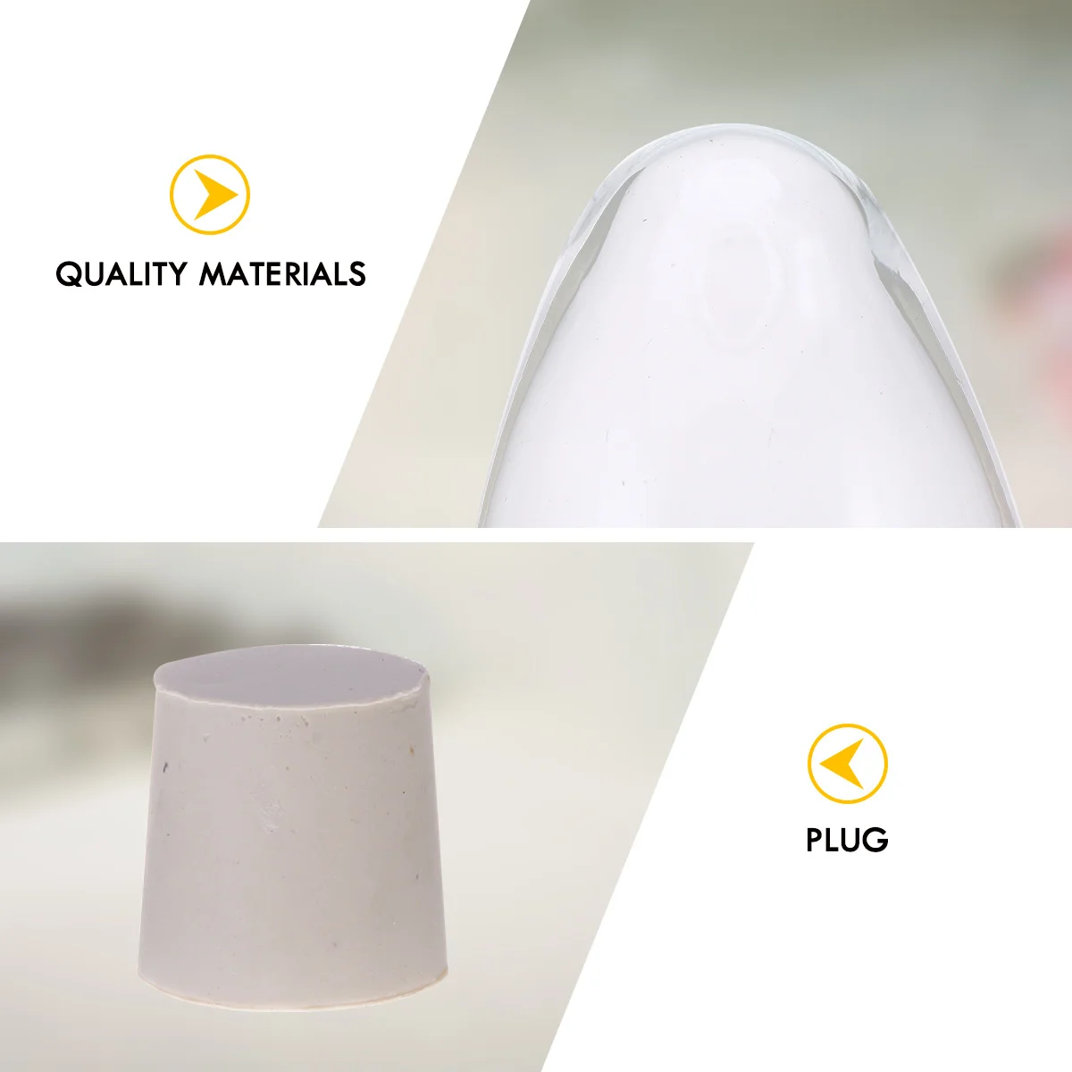 2Pcs Conical Glass Sample Bottle Chicken Heart Shape Laboratory Display Vial Stable Material Polished Edges Easy to Use