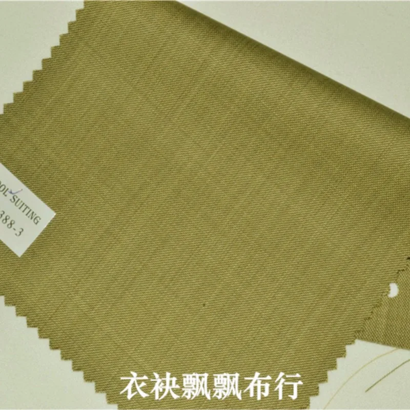 

The suit is made of high-count fine-spun silk fabric in light green and blue