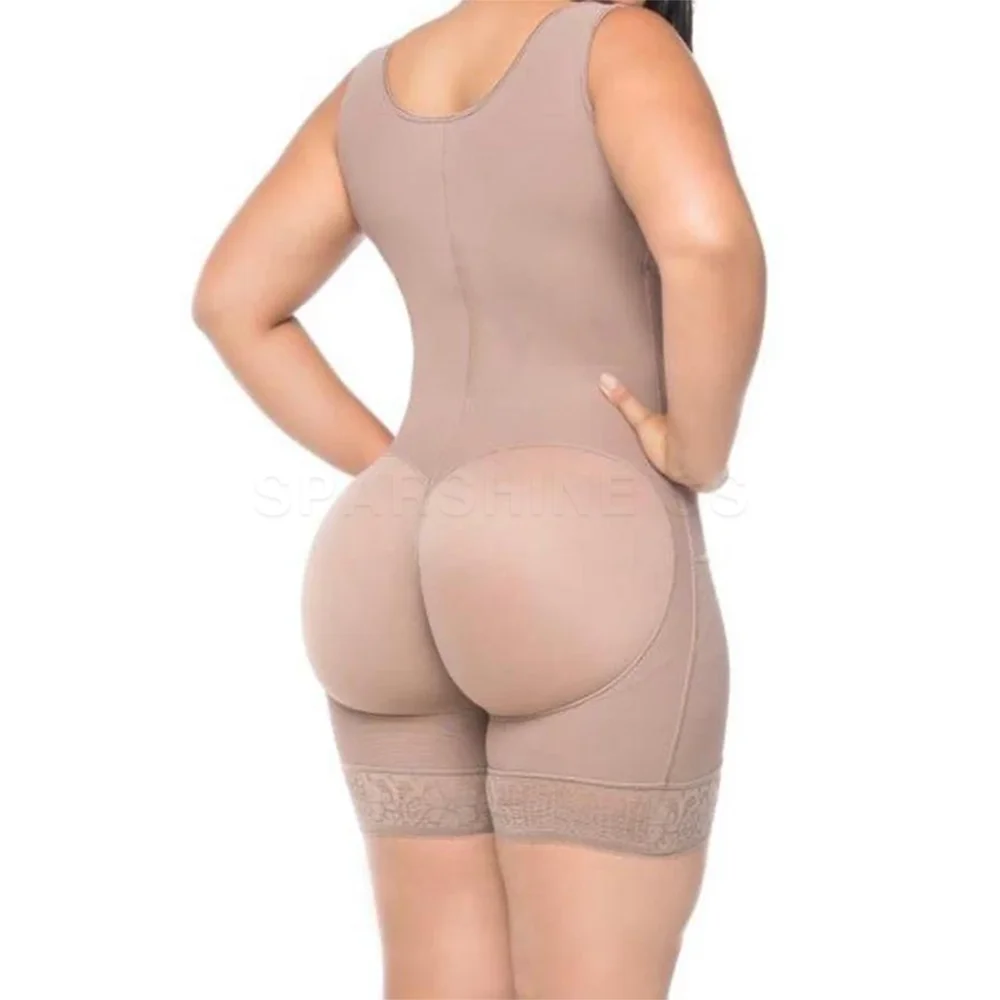 Women's Body Shaper Butt Lifter Hooks and Eyes Closure Open Bust Tummy Control Adjustable Wide Shoulder Strap Lace Shapewear