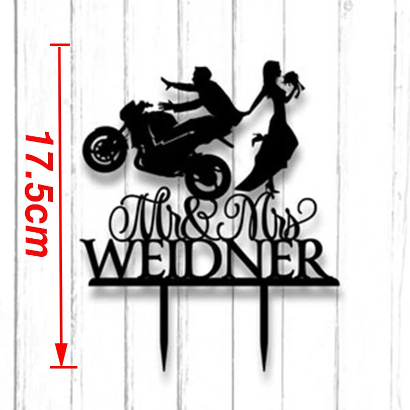 Personalizzato moto coppia matrimonio divertente Cake Topper compleanno sposo e sposa anniversario fidanzamento decorazione Cake Topper