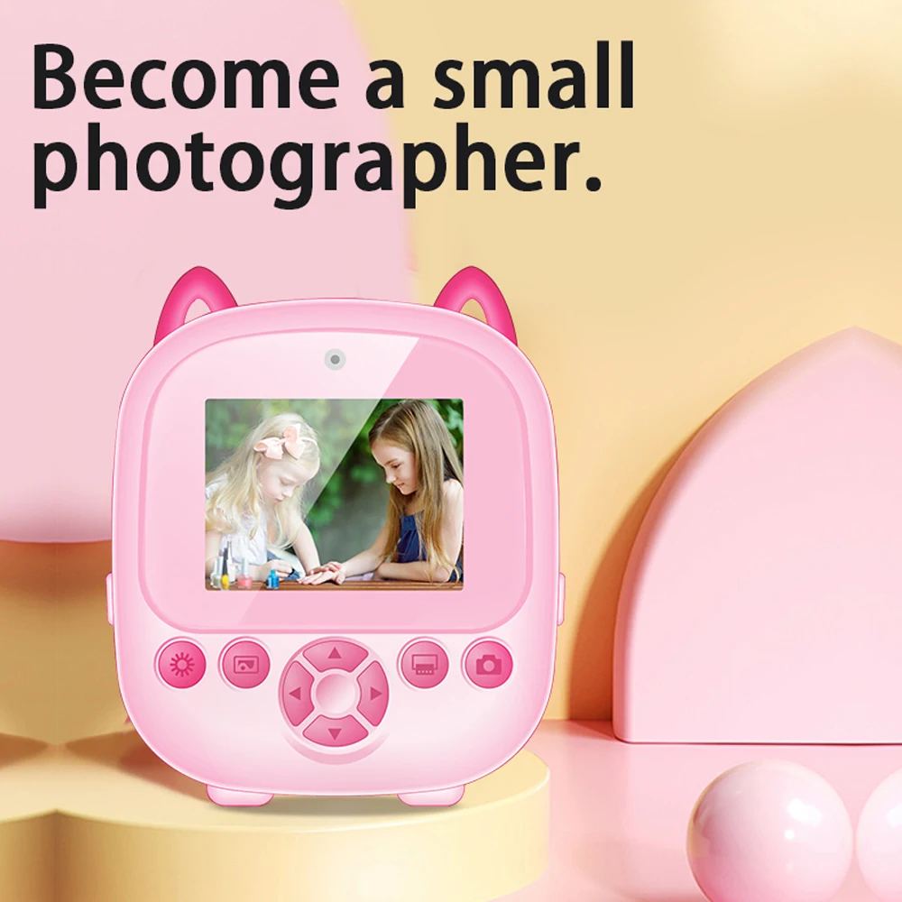 كاميرا طباعة فورية للأطفال 1080P ألعاب ألغاز كاميرا رقمية للأطفال طابعة صور بدون حبر شاشة 2.4 بوصة هدية للأولاد والبنات #4