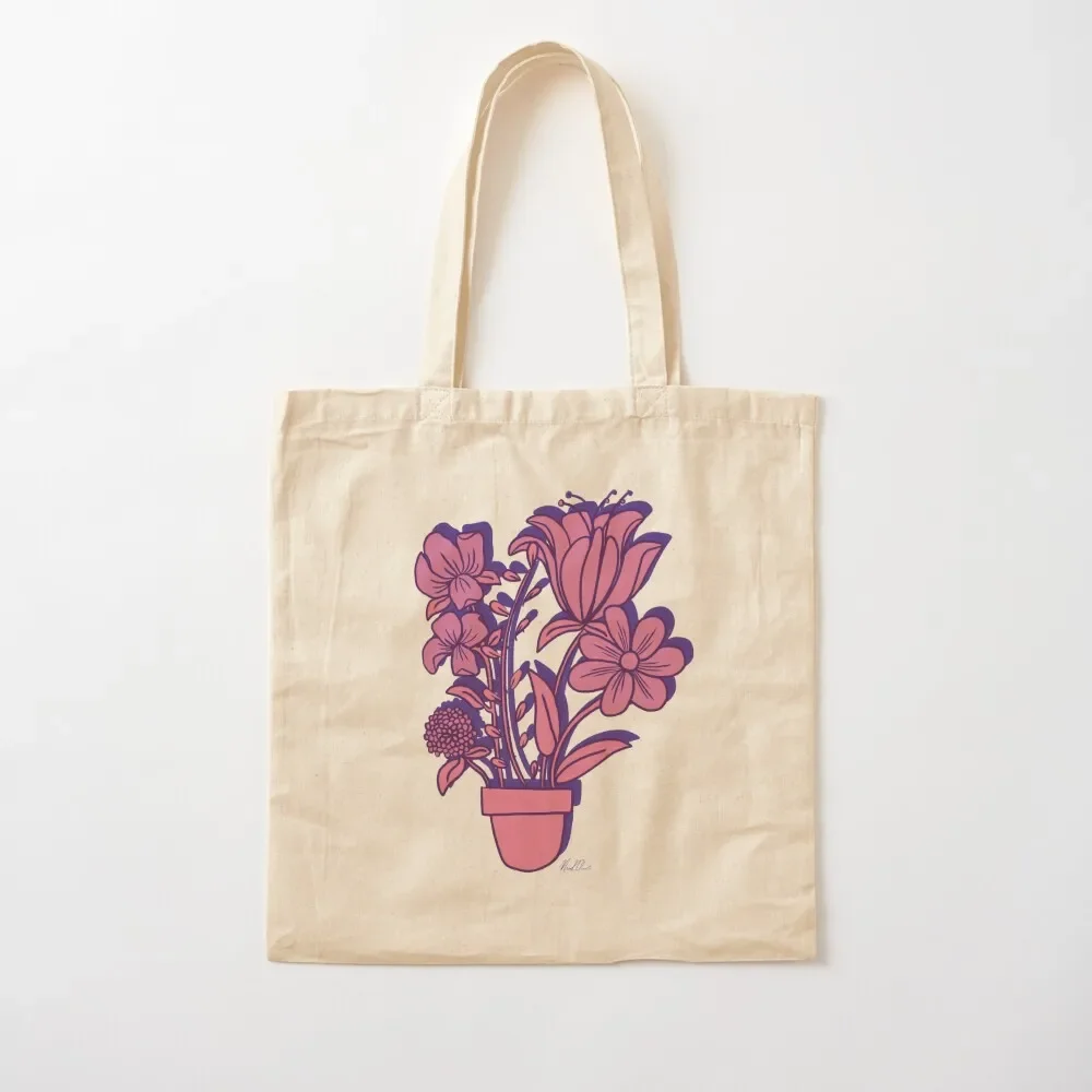 Happy Flowers Cotton Tote Bag ecological bags Canvas bag for women Woman shopper bag