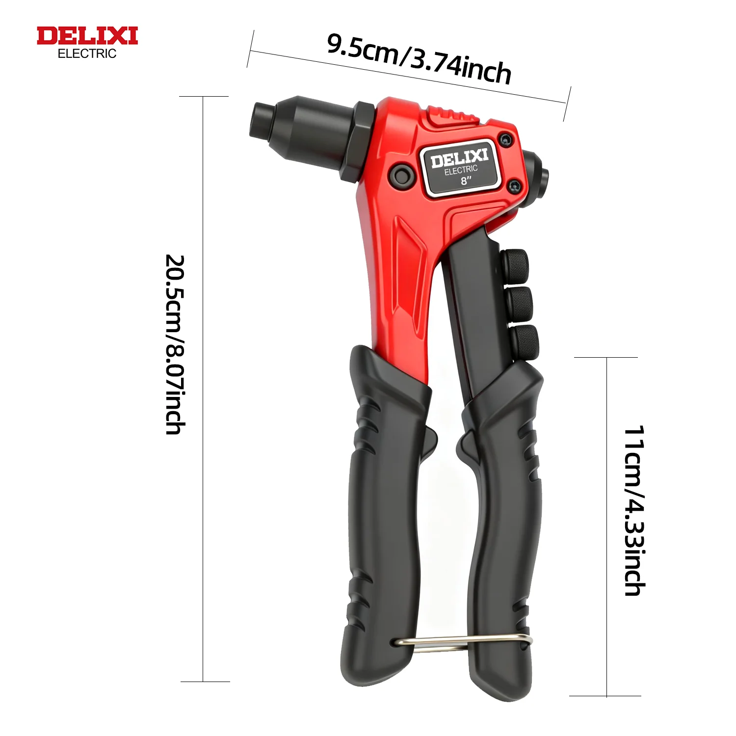 8''Heavy-Duty Hand Riveter,High-Lever Labor-Saving Design,Manual Tool for Fastening and Riveting Metal,Wood,Plastic
