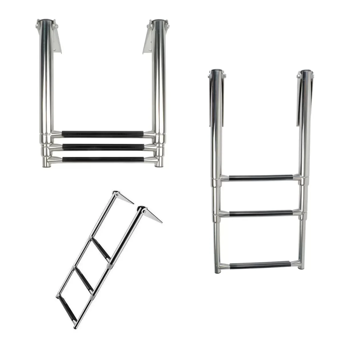 

High Quality Boat Kayak Stainless Steel Ladder 3 Steps Folding Expansion Yacht Pool Ladder Marine Hardware Boat Accessories