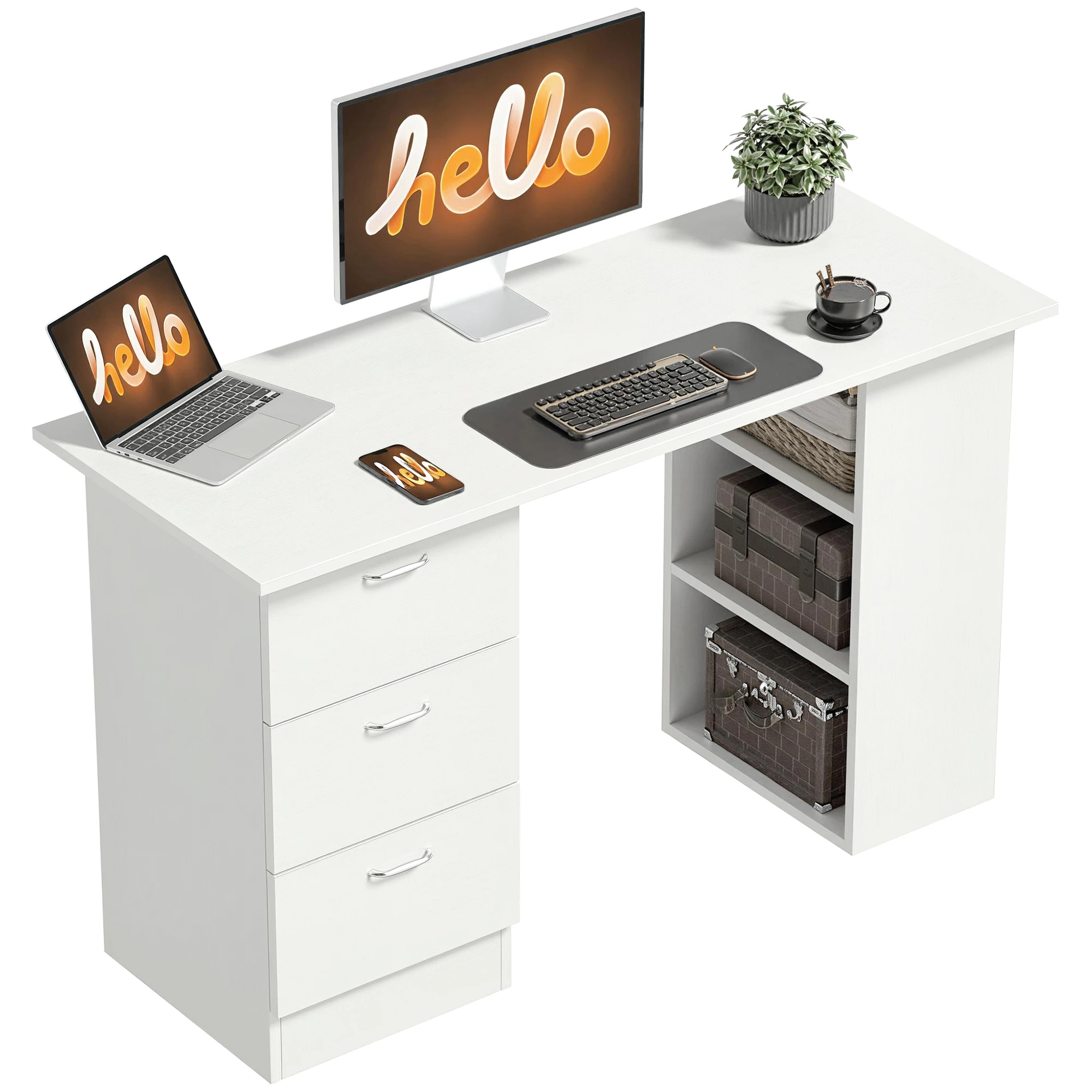 HOMCOM Computer Desk with Drawers, 47