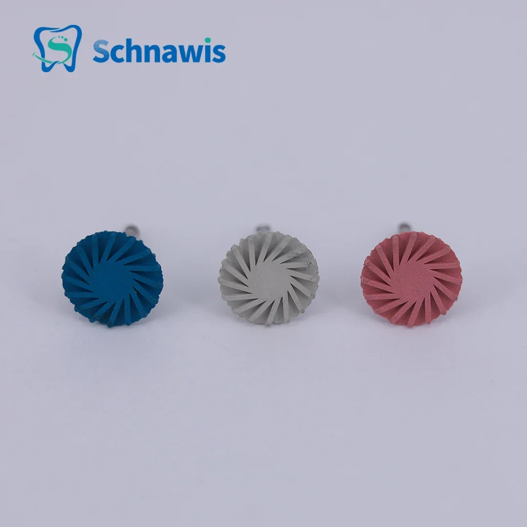 6pcs/box Dental Composite Resin Polishing Disc wheel Kit Brush Burs Silicone with Diamond disc 2 Step Polishing Dentist Tools