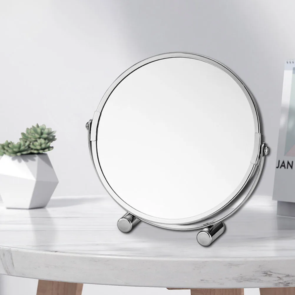 

Round Rose Gold Standing Makeup Mirror Adjustable Desktop Mirror for Women Girls High-Quality Elegant Dresser Tabletop