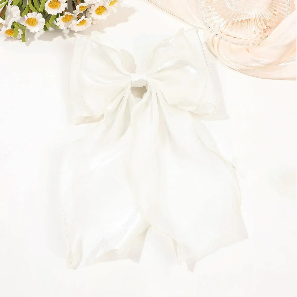 New Women French style Sweet Pink Purple Chiffon Bow Ribbon Hair Clip for Girlfriend Ponytail Clip Hair Accessory Gift - view 6
