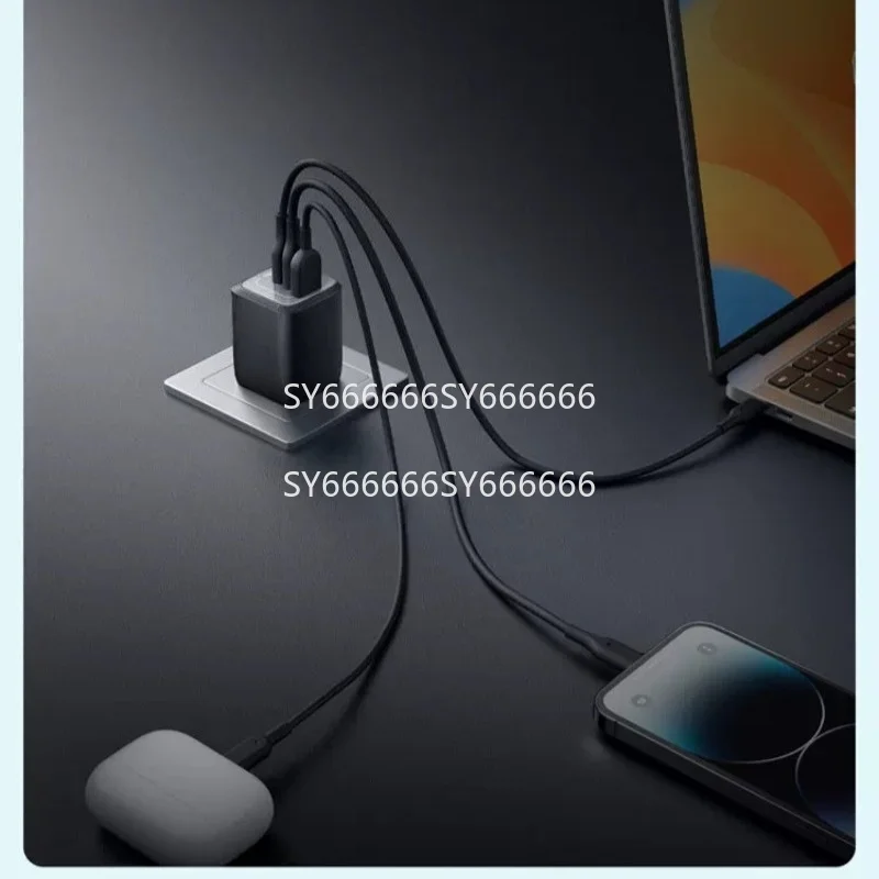 New Fast Charger Compatible With Anker 65W Black GaN 3 Ports With Foldable Plug US Standard 100V-240V Free UK Plug