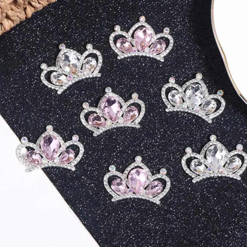 

10 шт. заколки для волос в виде короны со стразами-заколки принцессы из сплава с заклепками-шпильками, аксессуары для волос своими руками для вечеринок и фотосессии