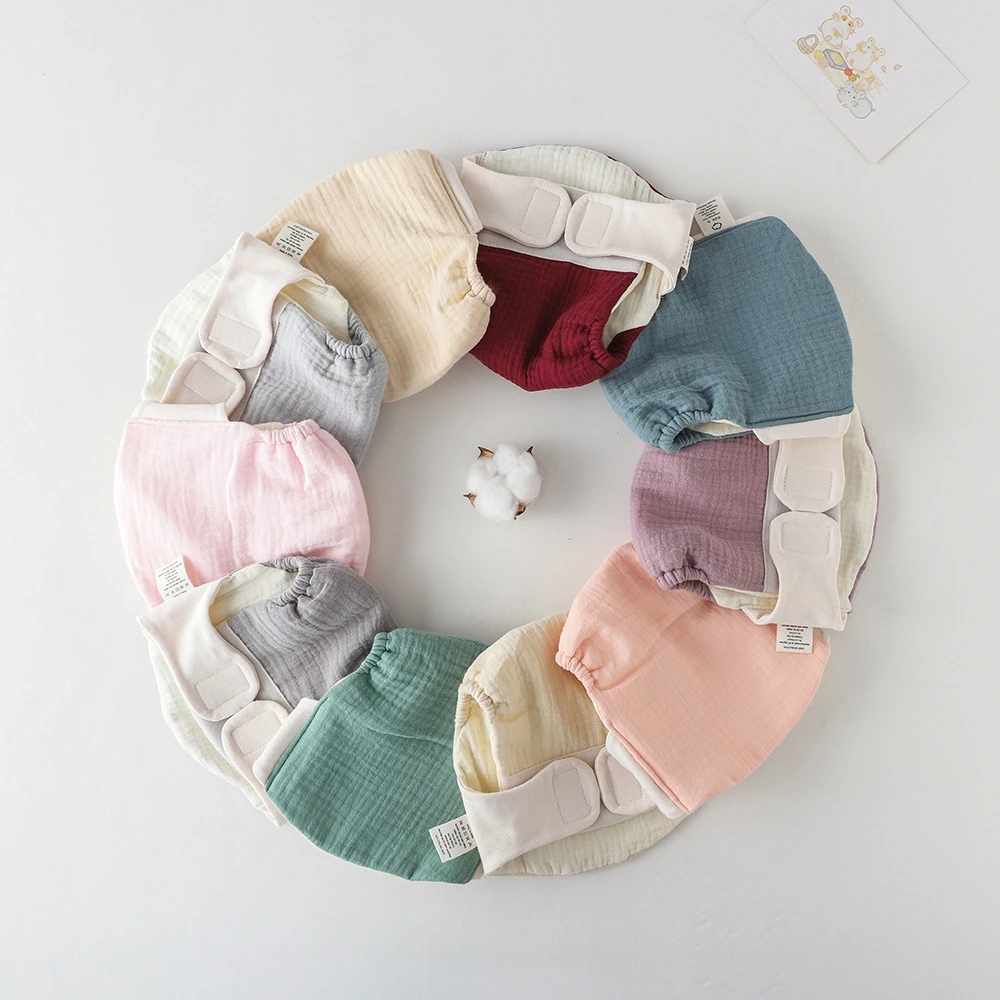 Newborn Cotton Reusable Taped Diaper New Patchwork Baby Training Pants Infant Shorts Nappies Panties Changing Underwear Cloth