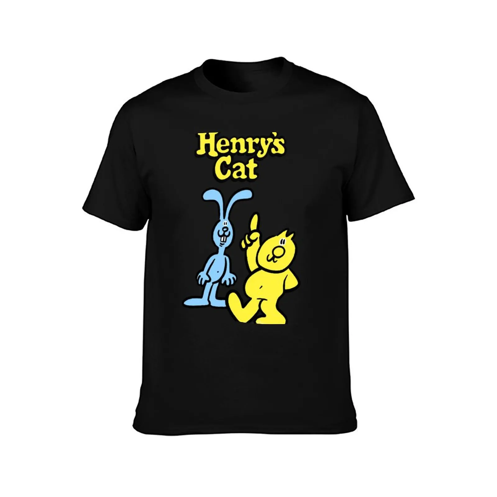 Henry's Cat with Chris Rabbit Retro 1980s T-Shirt t shirts for man graphic vintage T-Shirt